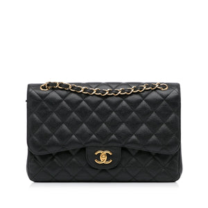 Chanel Classic Double Flap Jumbo Black Caviar Gold