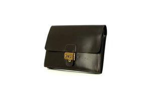 Pochette Hermès Jet in pelle box marrone