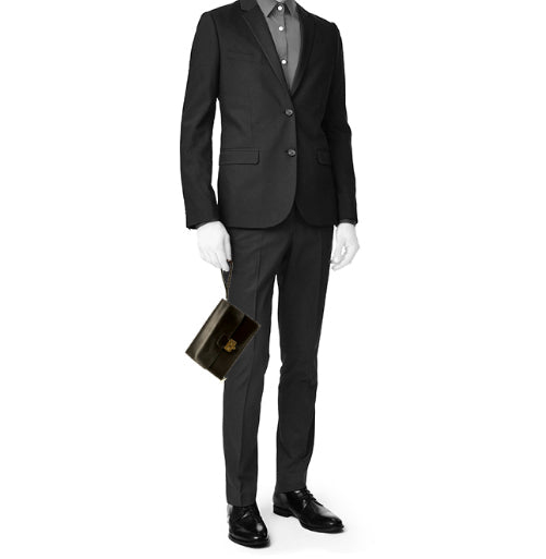 Pochette Hermès Jet in pelle box marrone