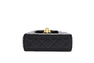Chanel
Black Quilted Aged Calfskin Mini Nano Kelly Bag Brushed Gold Hardware, 2024