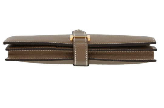 Portafogli Hermès Bearn in pelle etoupe