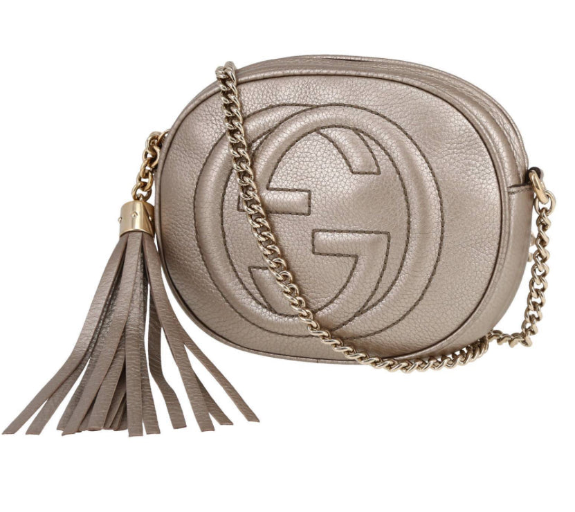 Borsa a tracolla Gucci Blondie in pelle dorata