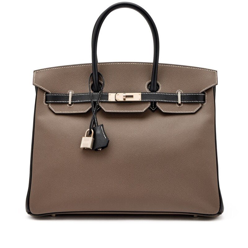 Hermès
Bi-Color Etain and Black Epsom HSS Birkin 35 Brushed Palladium Hardware 2018