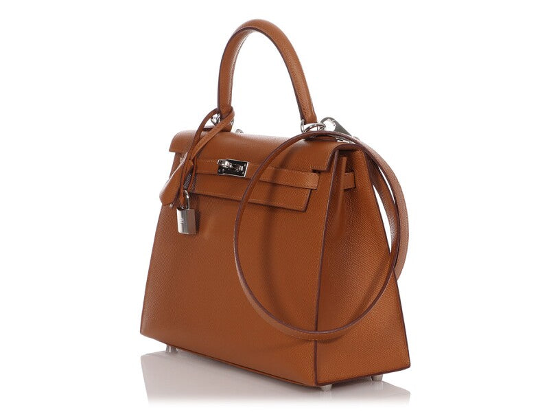 Hermès
Gold Epsom and Jaune Ambre Verso Kelly Sellier 25 Palladium Hardware, 2021