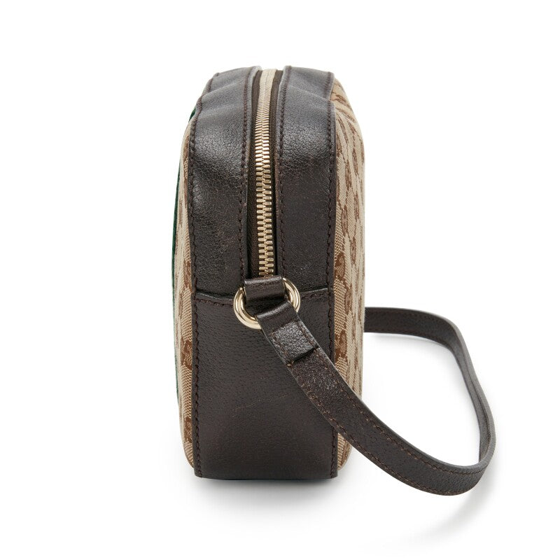 Gucci
Beige GG Monogram Canvas Bee Web Camera Bag Gold Hardware