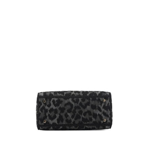 Christian Dior
Grey and Black Leopard Pattern Mizza Embroidery Medium Lady D-Lite Bag Pale Gold Hardware