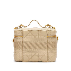 Christian Dior
Beige Cannage Lambskin Small Diortravel Vanity Case Gold Hardware, 2020
